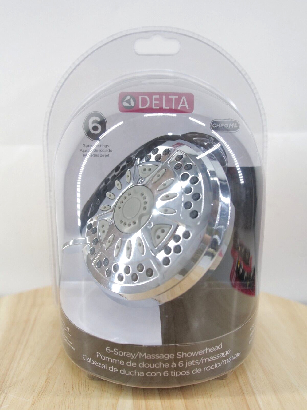 Delta Fixed Shower Head 6-spray Setting In Brushed Nickel With Pause Feature